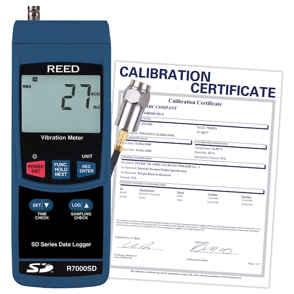 R7000SD-NIST Data Logging Vibration Meter,
